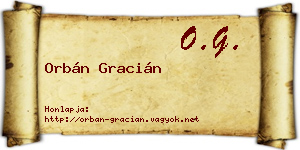 Orbán Gracián névjegykártya